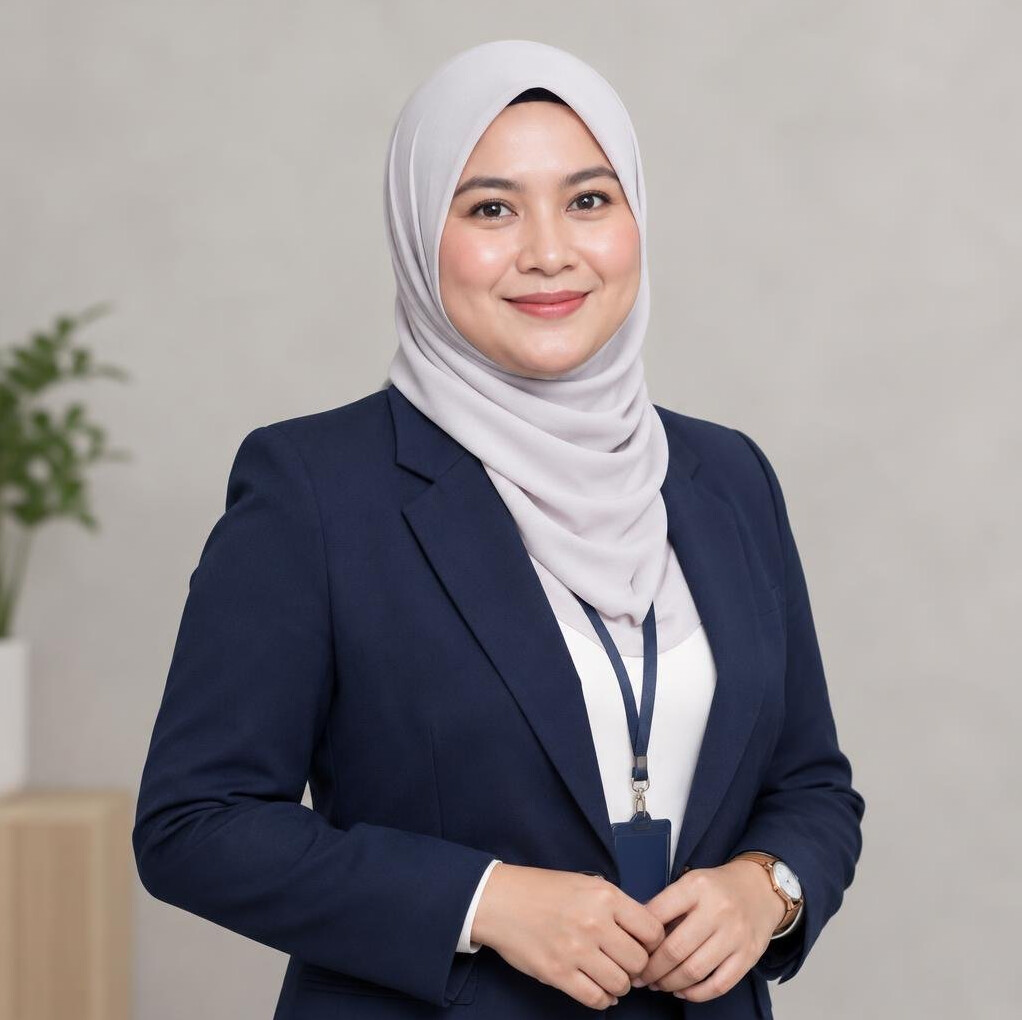 Portrait of a smiling Malay businesswoman in a blazer